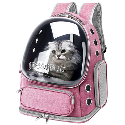 Cat Backpack Carrier Breathable Cat Bubble Backpack Large Space Cat Carrier Backpack for Kitty Small Dog Foldable Airline Approved Cat Backpack Transparent Cat Travel Backpack Up to 20 lbs (Pink) A minha loja