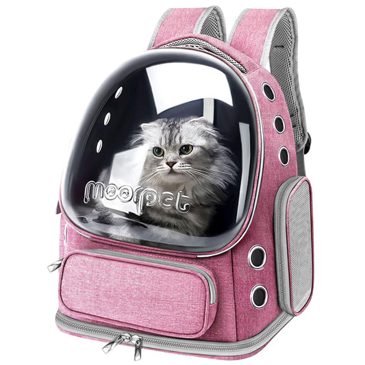 Cat Backpack Carrier Breathable Cat Bubble Backpack Large Space Cat Carrier Backpack for Kitty Small Dog Foldable Airline Approved Cat Backpack Transparent Cat Travel Backpack Up to 20 lbs (Pink) A minha loja