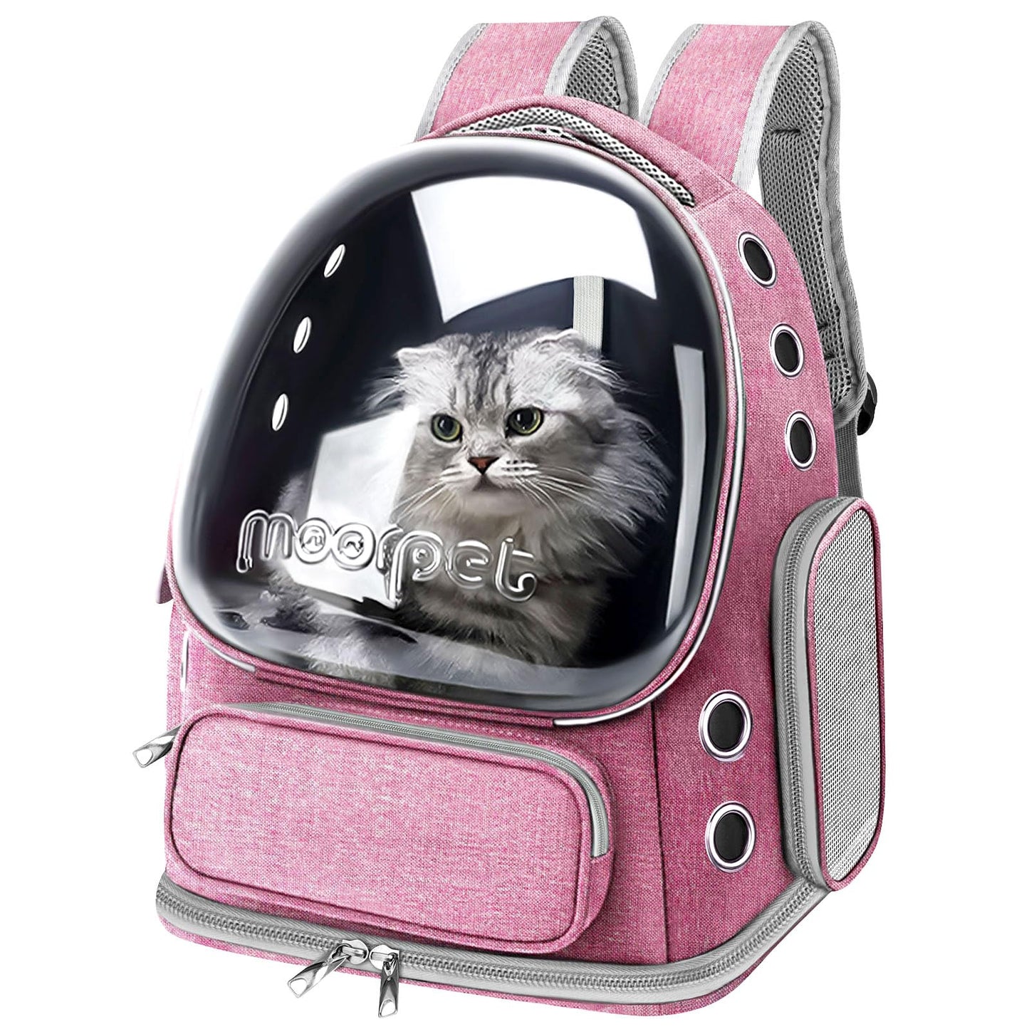 Cat Backpack Carrier Breathable Cat Bubble Backpack Large Space Cat Carrier Backpack for Kitty Small Dog Foldable Airline Approved Cat Backpack Transparent Cat Travel Backpack Up to 20 lbs (Pink) A minha loja